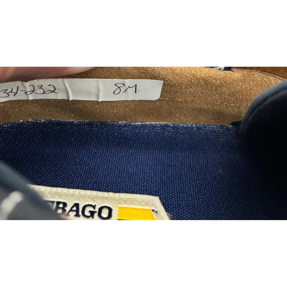 Sebago Docksides Boat Shoes Men's Size 8M Tan Navy Suede Leather Moc Toe Lace Up